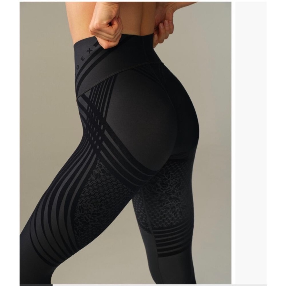 Savage X Fenty Black Patterned Leggings